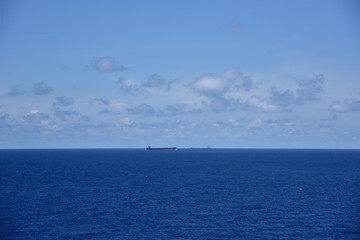 Blue ocean on the sunny day.