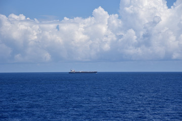 Blue ocean on the sunny day.