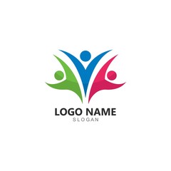 Adoption and community care Logo template vector icon 