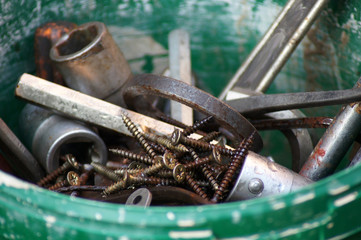 Altmetall Schrott auf einem Haufen