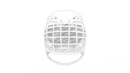 3d rendering of a ice hockey helmet mask isolated in white background