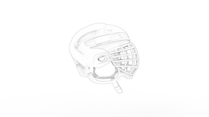 3d rendering of a ice hockey helmet mask isolated in white background