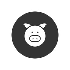 Pig portrait vector icon in modern style for web site and mobile app