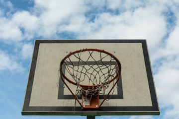 basketball Hoop against the blue sky