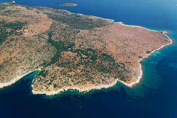 Fototapeta na wymiar Aerial photo of Plavnk island in Adriatic Sea, Croatia