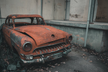 classic old car corroded and weathered