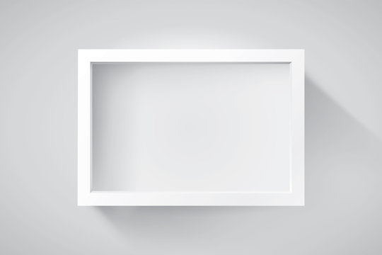 Realistic empty frame on light background, border for your creative project, mockup for you project. Vector design