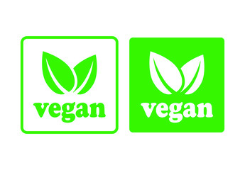 Organic 100% vegan design template raw healthy food. Vector illustration icon.