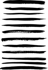 Grunge Paint stripe . Vector brush Stroke. Black isolated paintbrush collection.
