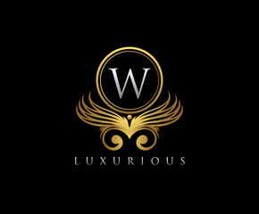 Gold Luxury Boutique W Letter logo
