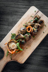 grilled fresh sausage starter tapas snack set