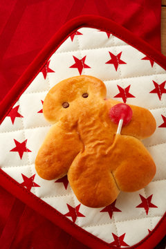 Home baked mini Stutenkerl with festive stars