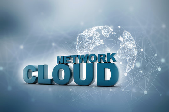 3d illustration cloud network concept