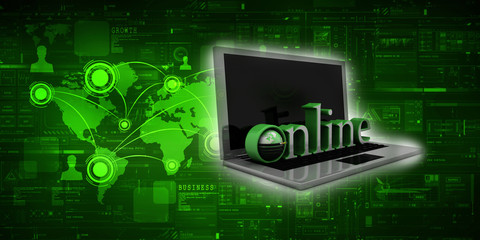 3d rendering Fiber optical cable detail