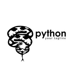 Black python logo template. Black python Monogram	