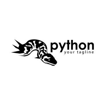 Black python logo template. Black python Monogram	