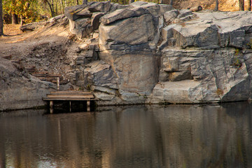 Fototapeta na wymiar The quarry lake