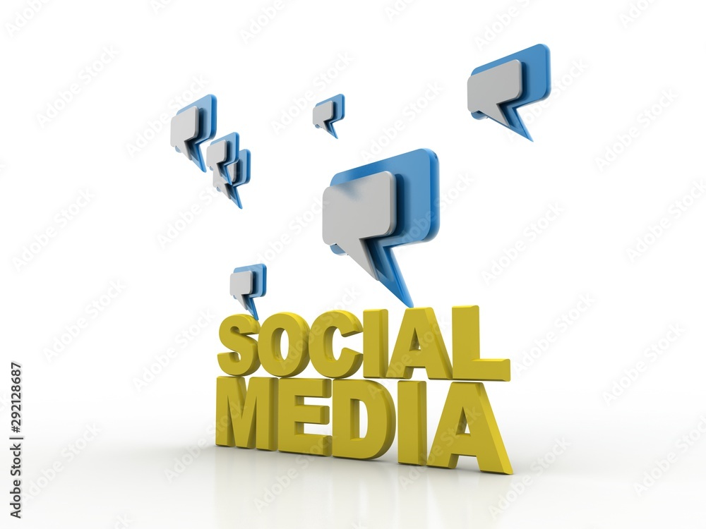 Poster 3d rendering two chat box isolated