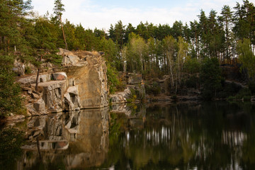 Fototapeta na wymiar The quarry lake