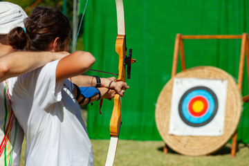 Outdoor archery lesson.