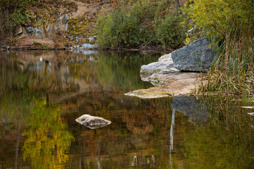 quarry lake in the forest