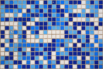 Mosaic tiles of swimming pool water.