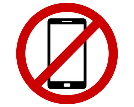Verbotsschild für Smartphones