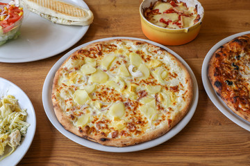 meat and vegetable sandwich white fries.