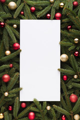 Fototapeta na wymiar Christmas or New Year decoration background with frame