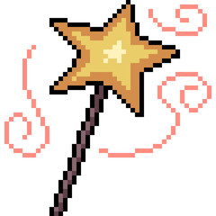 vector pixel art magic wand