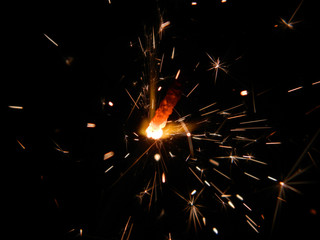 sparkler isolated on black background