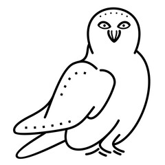 Snowy owl logo in outlines