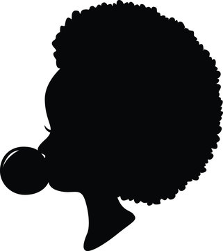 recommend clip art: Afro Girl Bubble Gum Vector Silhouette 
