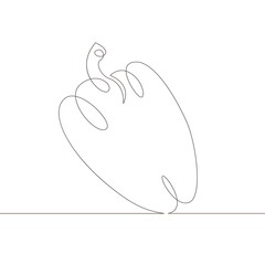 One continuous single drawn line art doodle  pepper