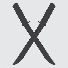 vector, isolated, edged weapon, sword, saber two icon