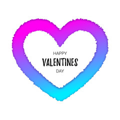 Holographic valentines day banner with torn paper