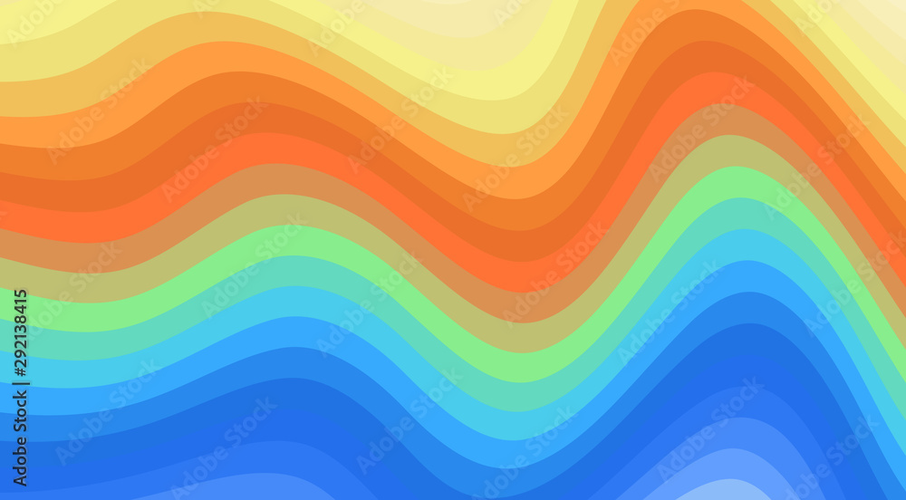 Poster multicolored striped background with color wavy stripes. decorative pattern