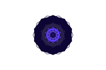 Purple Christmas xmas star charm chakra emblem snowflake vector isolated on white background 