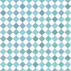 Seamless blue and white chequered background. Diagonal rhombus pattern. Geometric seamless texture.