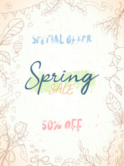 Hand drawn spring card