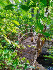 Old Wooden bridge in the park