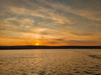 beautiful sunset over the lake