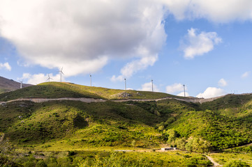 Wind turbine located in South Crete island, Greece