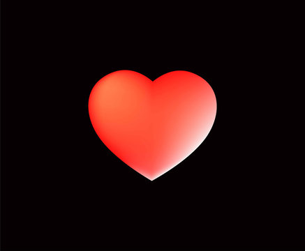 Valentine Day Heart Icon Design. Vector Button Design.