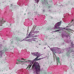 Floral seamless pattern. Watercolor background.