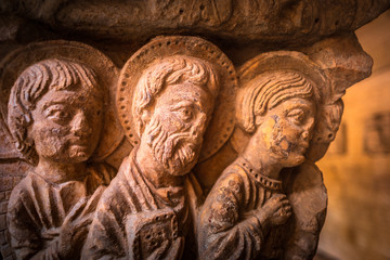 Romanesque Capital in Cloisters Church of Saint Trophime Cathedral in Arles.