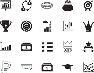 success vector icon set such as: manager, membership, saint, presentation, win, pictogram, premium, american, majestic, male, rubl, progress, close, king, study, charts, certificate, job, flipchart