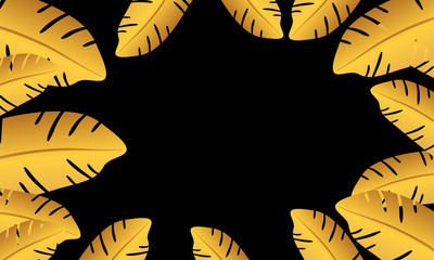 Gloden Leaves on Dark Background