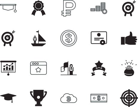 success vector icon set such as: stamp, add, contest, line, image, appraisal, save, data, medal, universal, loan, collection, media, aim, russia, website, seminar, up, cauldron, ruble, pack, thumb