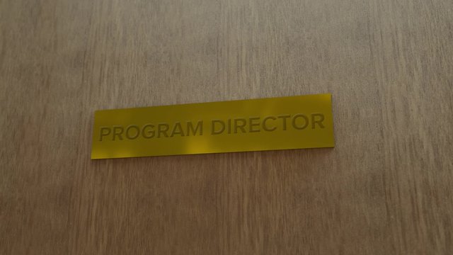 golden door sign Program director. enter to room